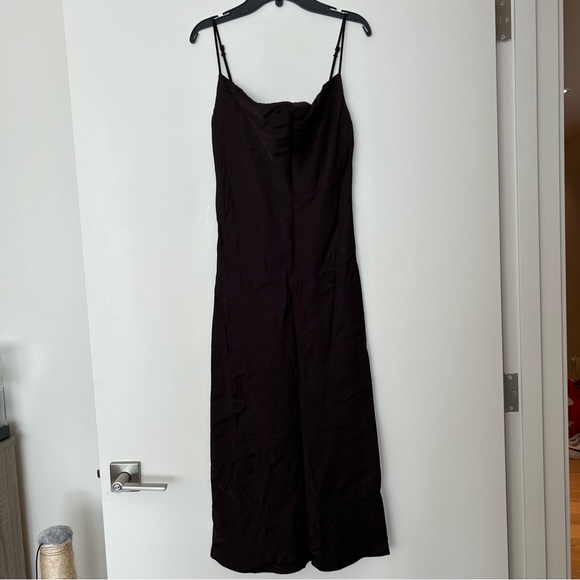 Zara Chocolate Brown Satin Slip Dress - Picture 1 of 11